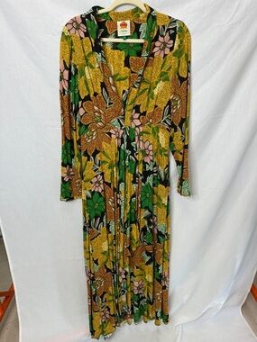 FARM Rio Black Maxi Dress with Green, Yellow & Pink Floral Print